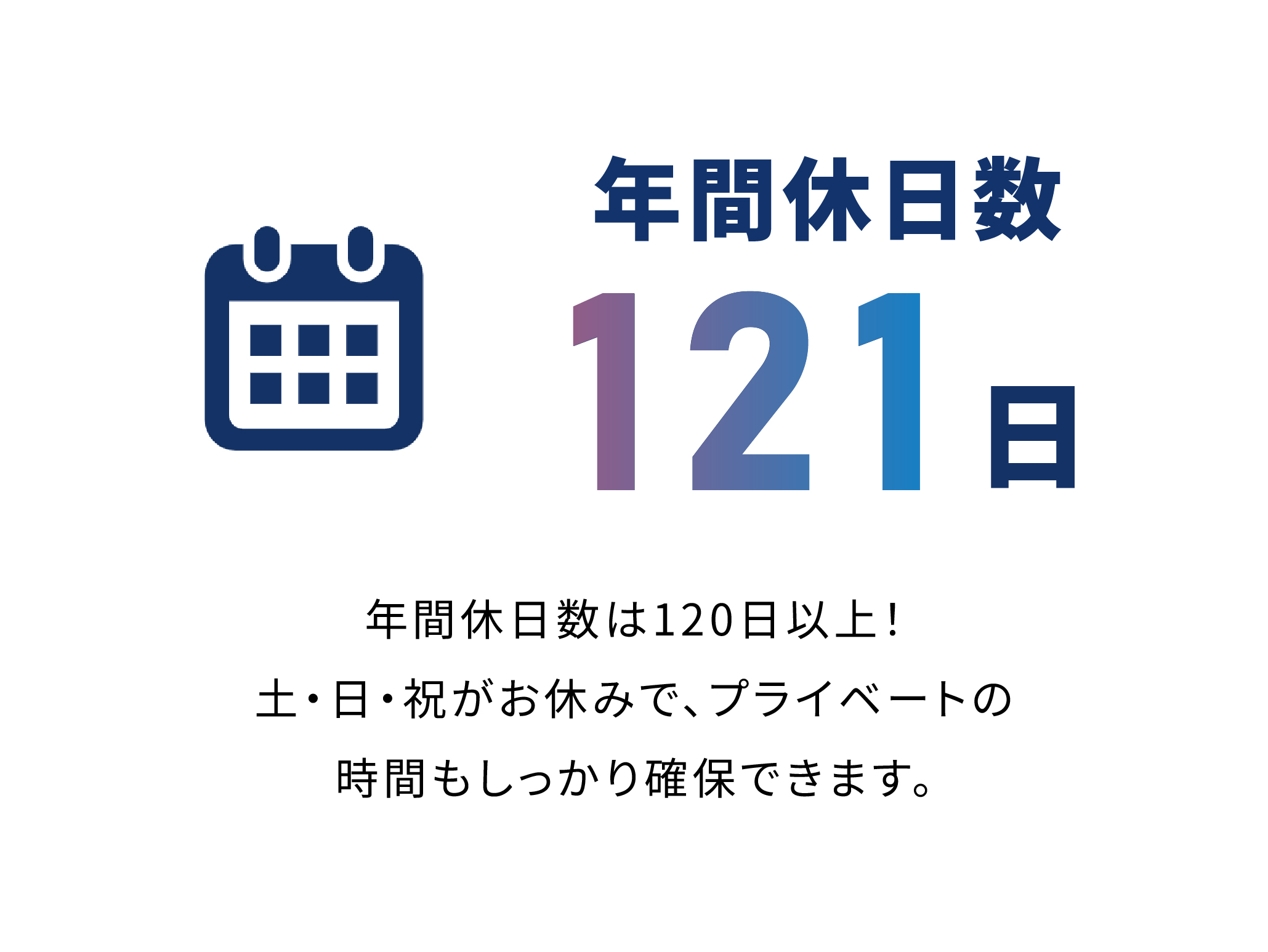 年間休日日数121日
